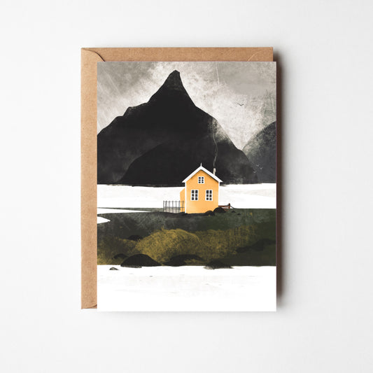 Yellow Cottage Greeting Card