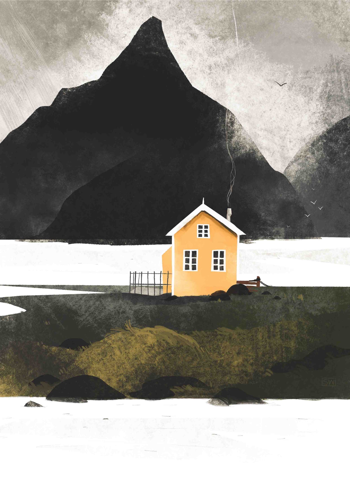 Yellow Cottage Greeting Card