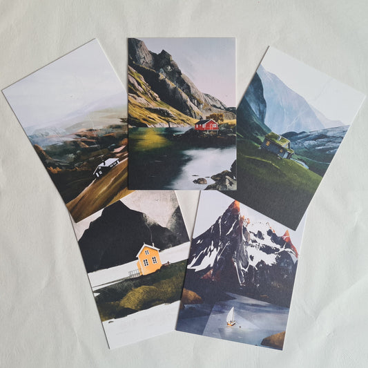 The Hygge Set - 5 x Norway Landscape Luxury Postcards