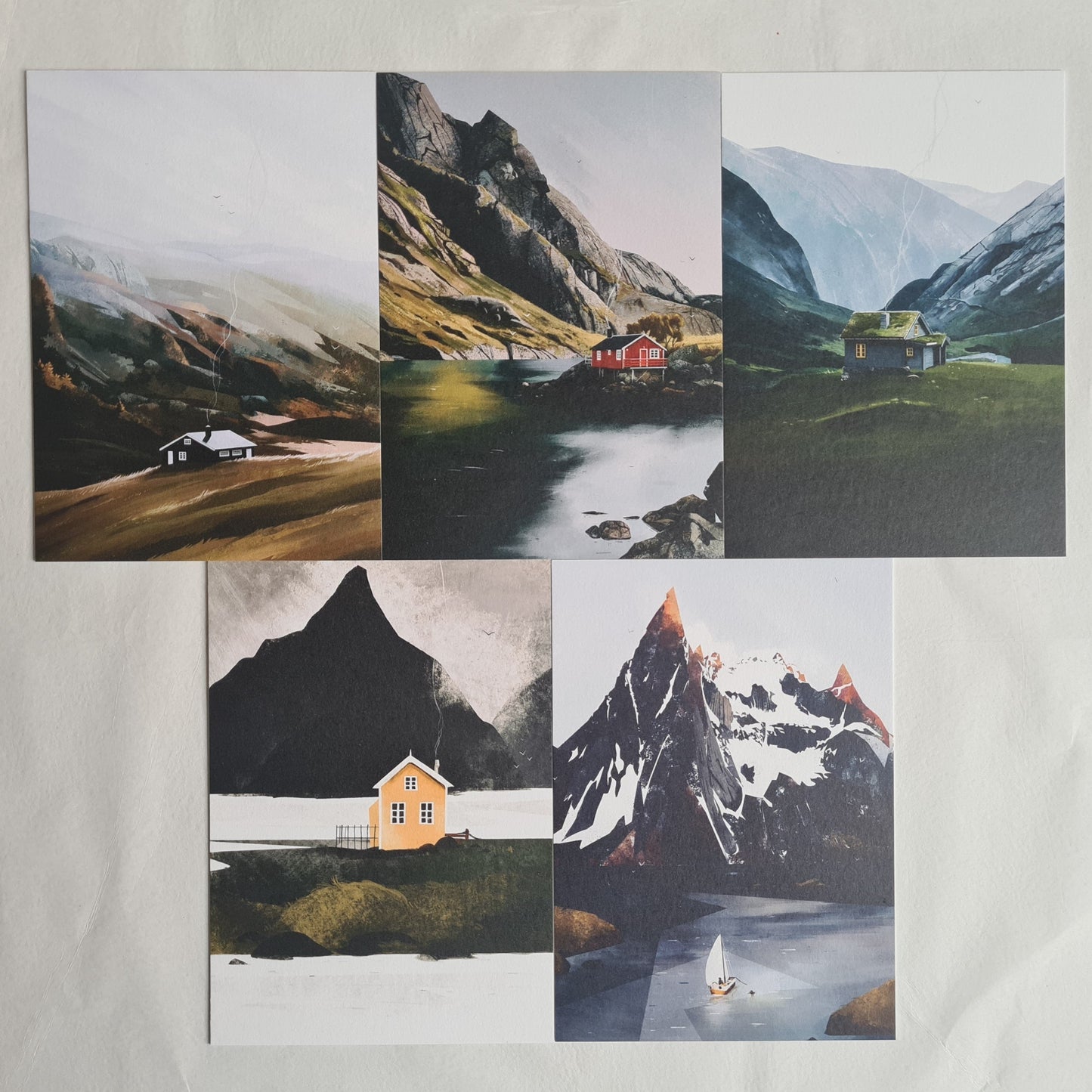 The Hygge Set - 5 x Norway Landscape Luxury Postcards